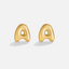 Gouden Bubble Letter Oorbellen