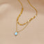 Blauwe Opaal Teardrop Gelaagde Ketting
