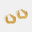 Geometrische Wave Gouden Ronde Oorbellen