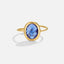Sapphire Blue Kristallen Gouden Ring