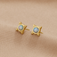 Vintage Blue Opal Knopjes Oorbellen