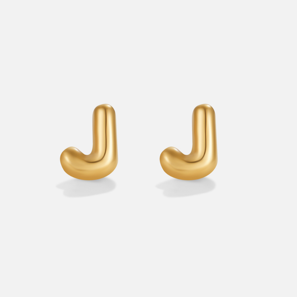 Gouden Bubble Letter Oorbellen