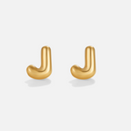 Gouden Bubble Letter Oorbellen
