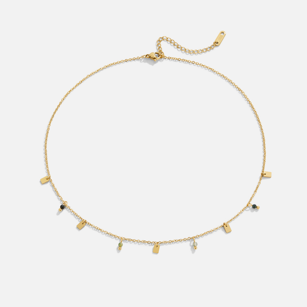 Tara Gouden Square Droplet Ketting