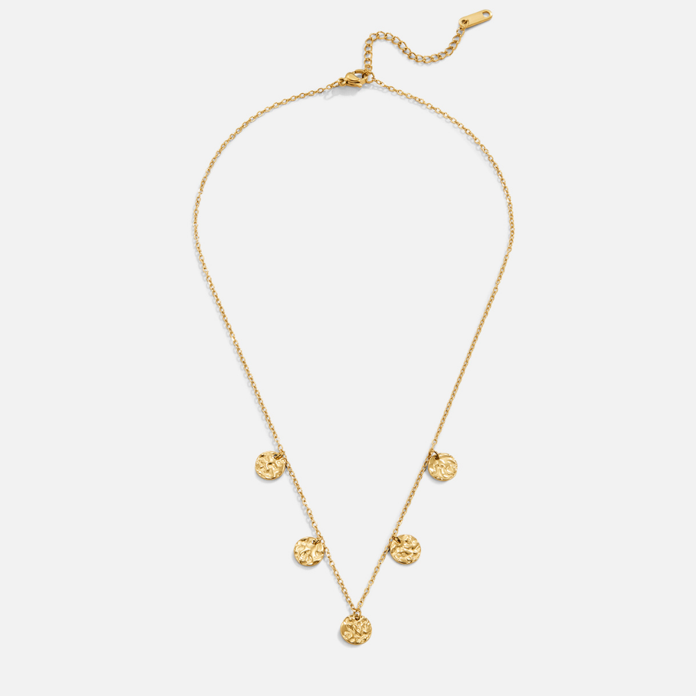 Elodie Hammered Coin Ketting