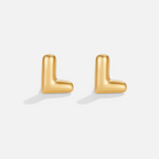 Gouden Bubble Letter Oorbellen