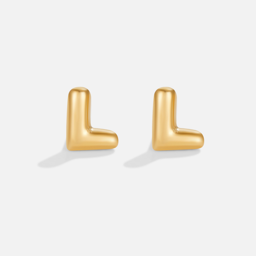 Gouden Bubble Letter Oorbellen