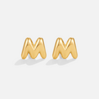 Gouden Bubble Letter Oorbellen