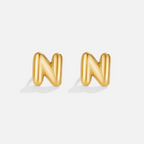 Gouden Bubble Letter Oorbellen