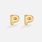 Gouden Bubble Letter Oorbellen