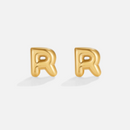 Gouden Bubble Letter Oorbellen