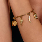 18K Gouden Paperclip Charm Armband