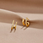 18K Gouden & Kristallen Claw Oorbellen