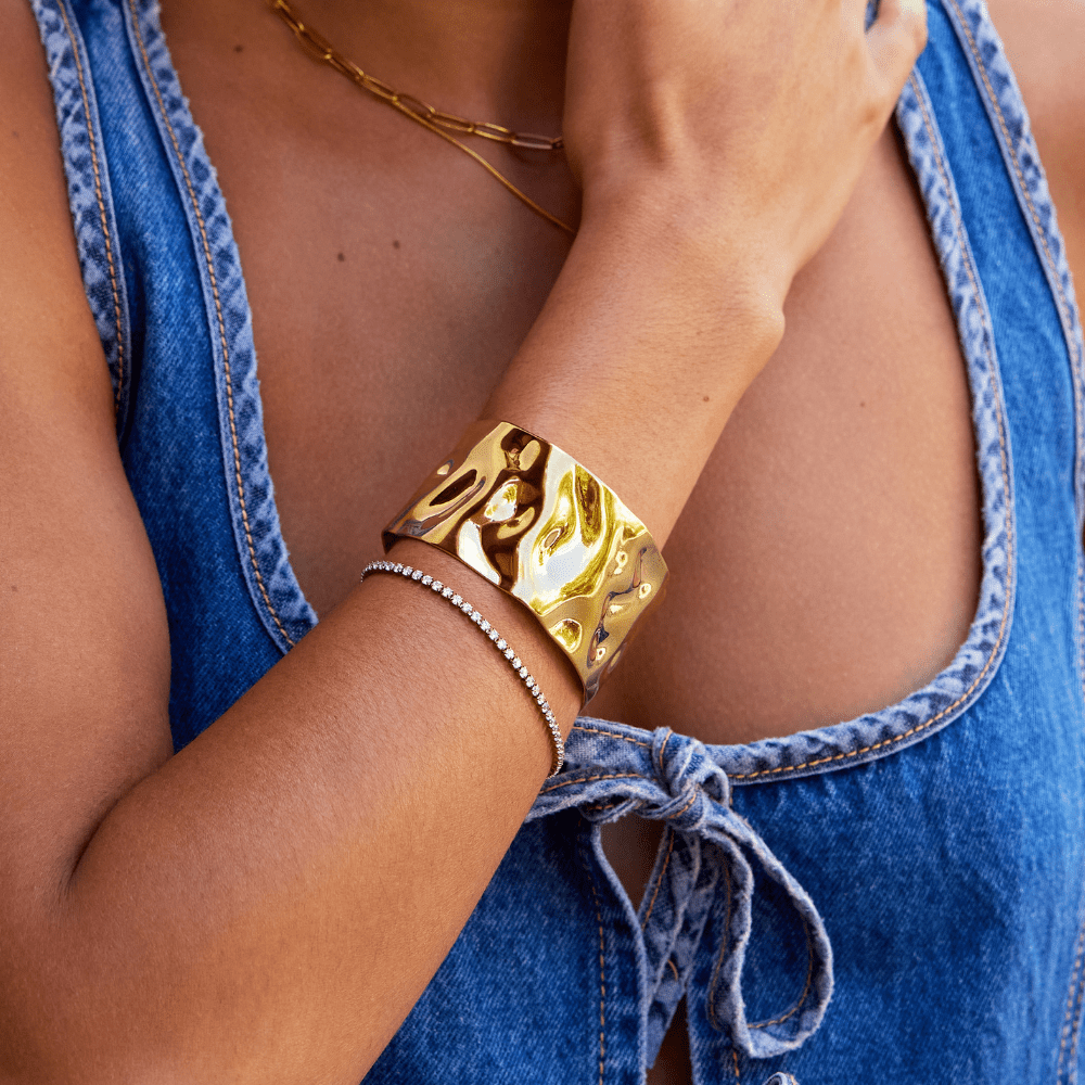 18K Gouden Cuff Armband Secundaire afbeelding