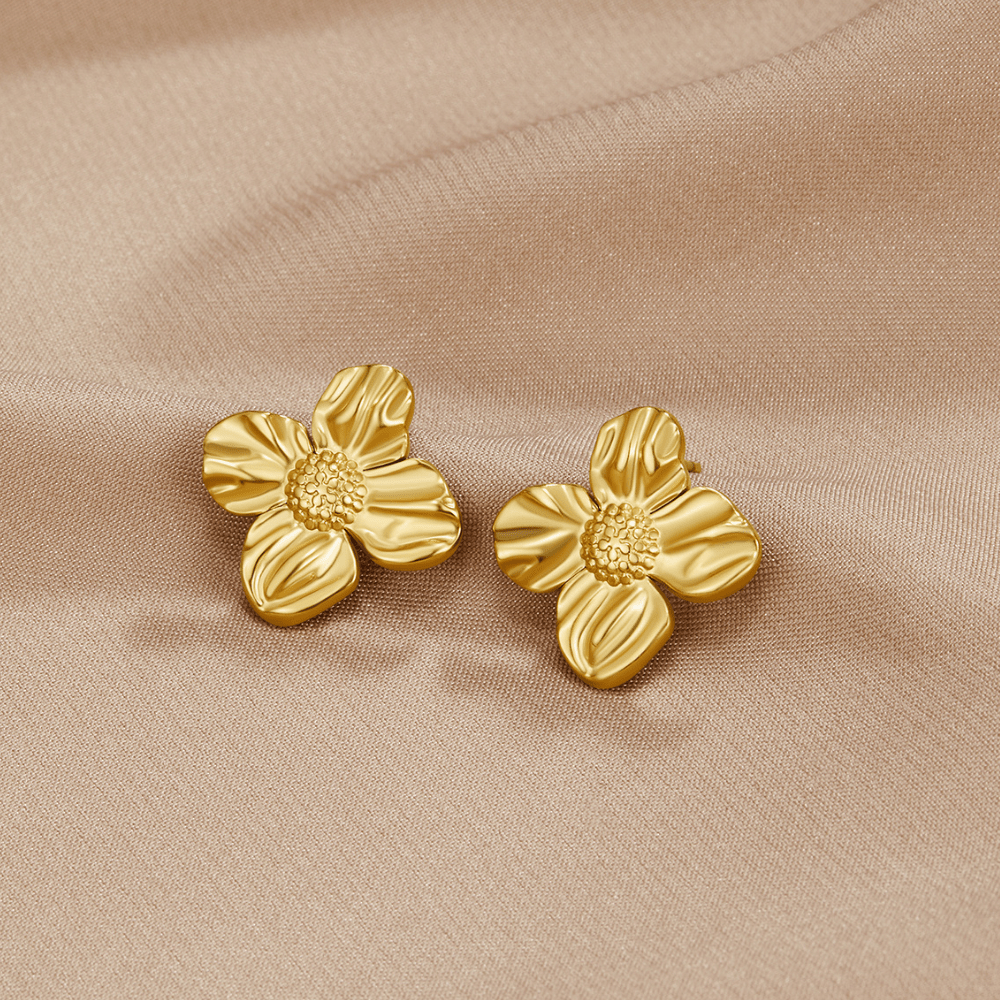 18K Gouden Flower Oorbellen