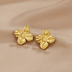 18K Gouden Flower Oorbellen