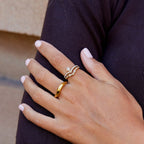 18K Gouden Lilly Kristallen Ring