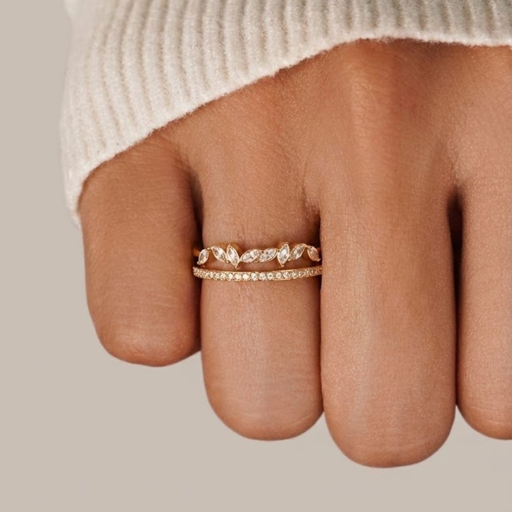 18K Gouden Mia Kristallen Ring Secundaire afbeelding