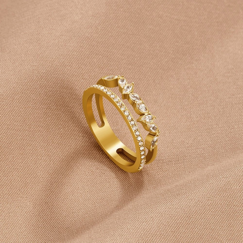 18K Gouden Mia Kristallen Ring Hoofdafbeelding