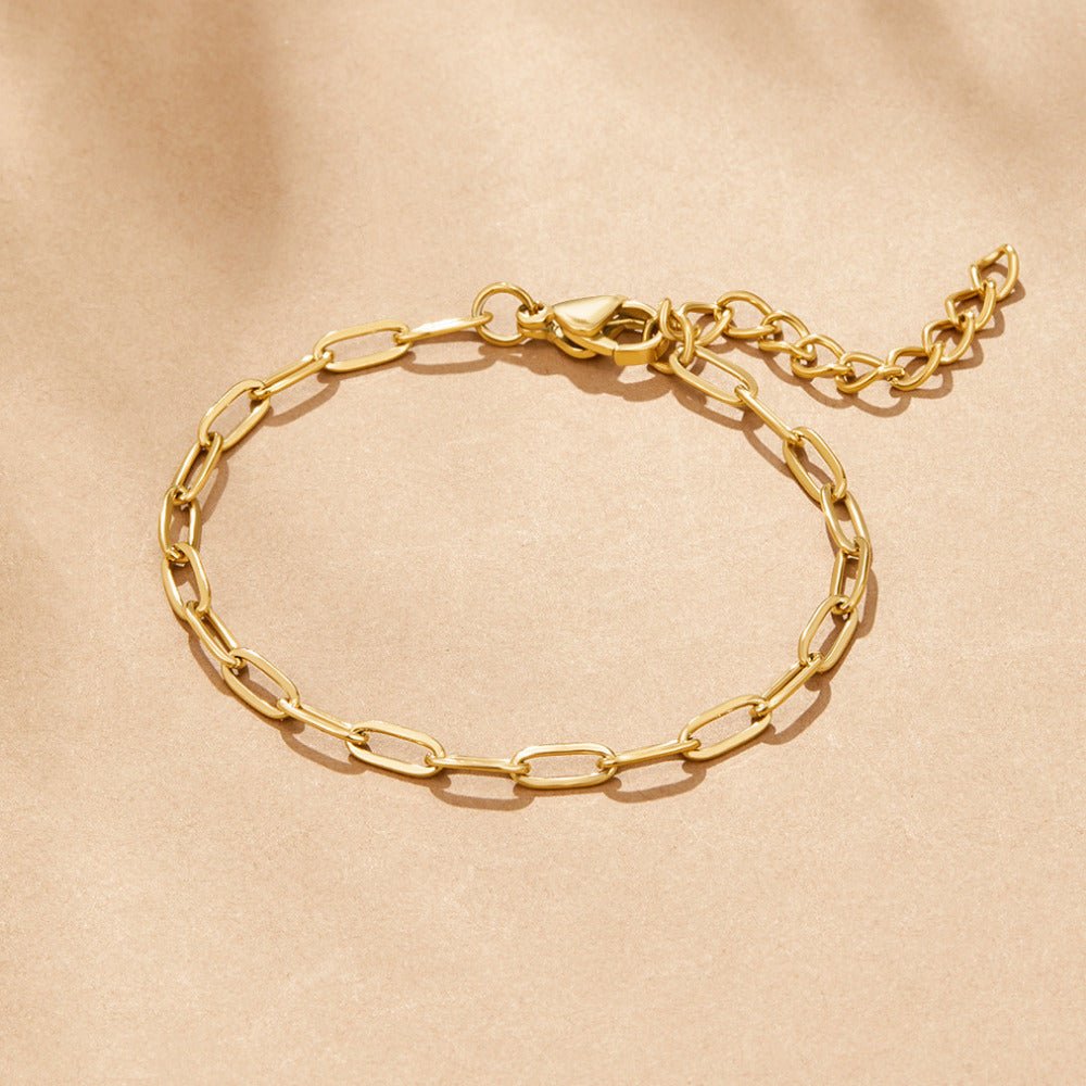 18K Gouden Paperclip Charm Armband