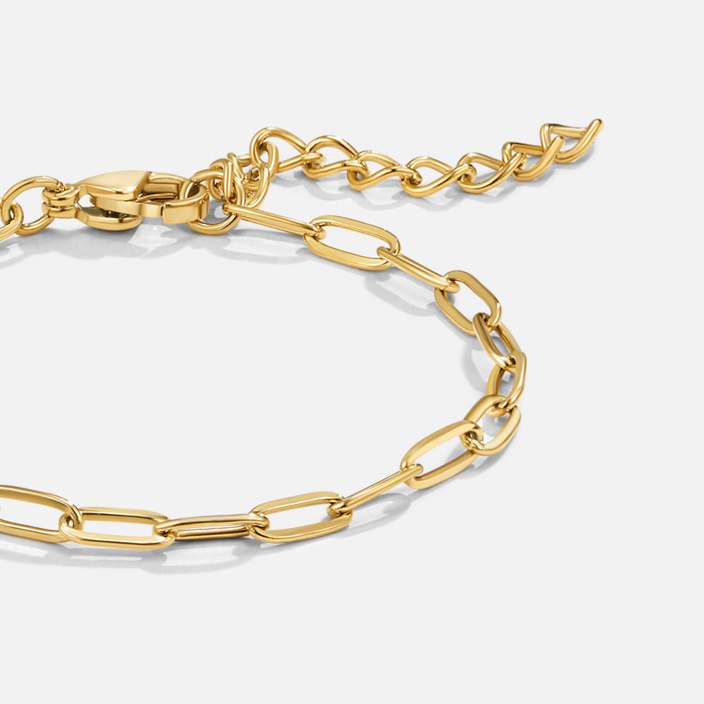 18K Gouden Paperclip Charm Armband