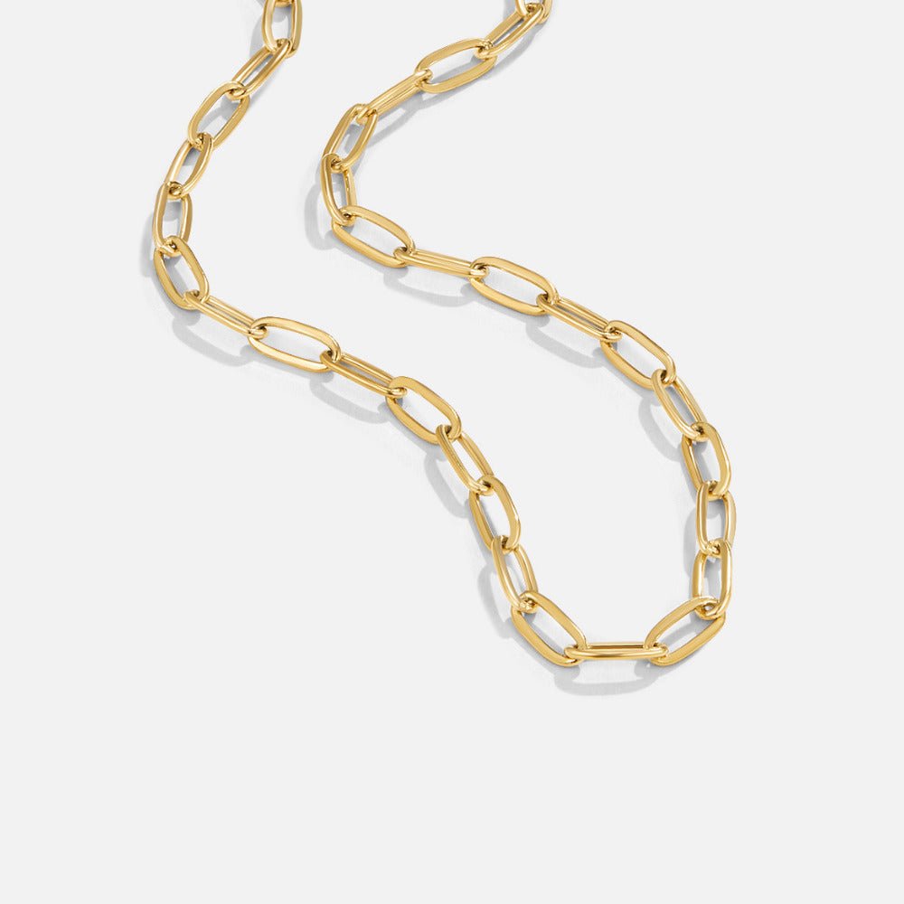 18K Gouden Paperclip Charm Ketting Hoofdafbeelding