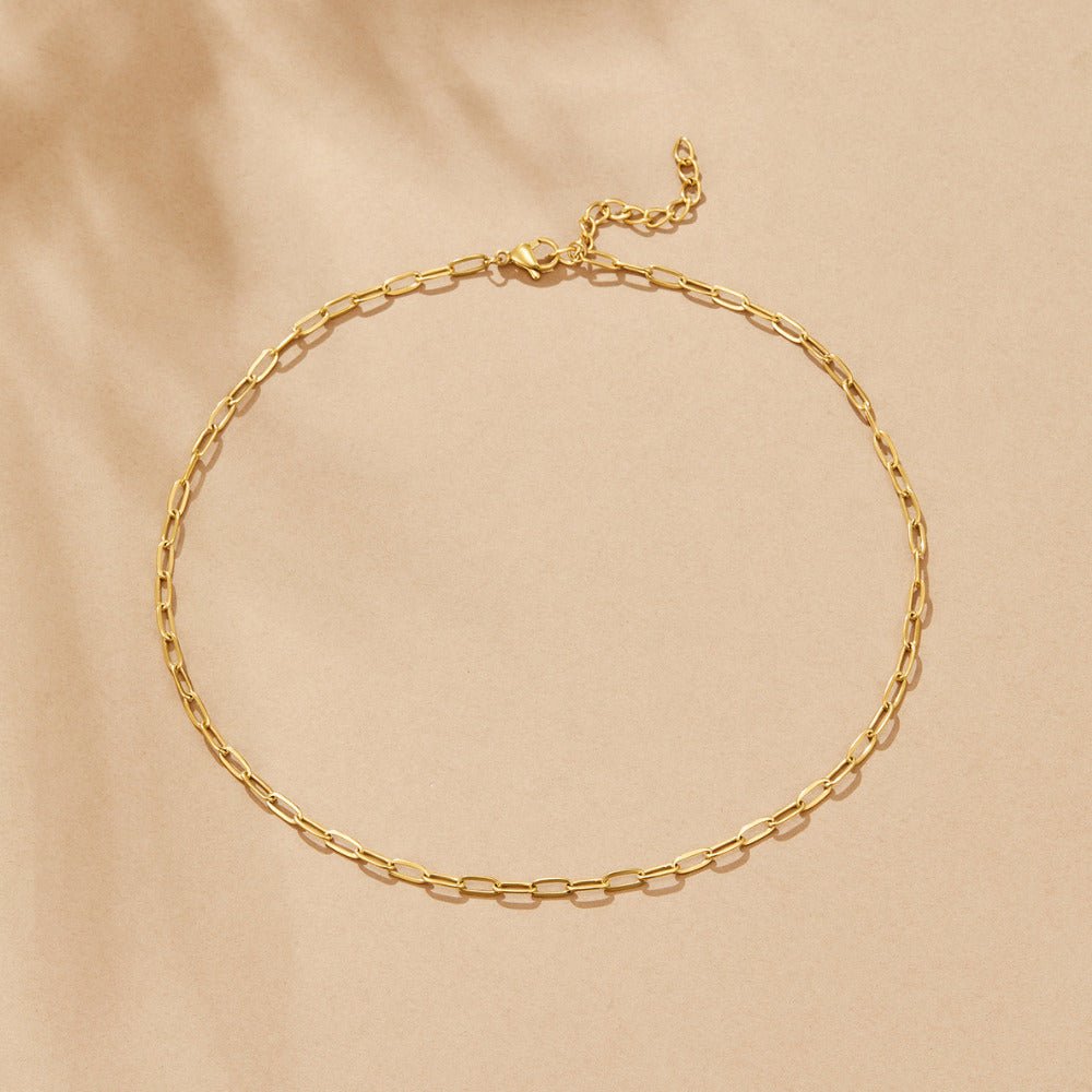 18K Gouden Paperclip Charm Ketting