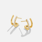 18K Gouden & Parel Claw Oorbellen