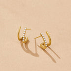 18K Gouden & Parel Claw Oorbellen