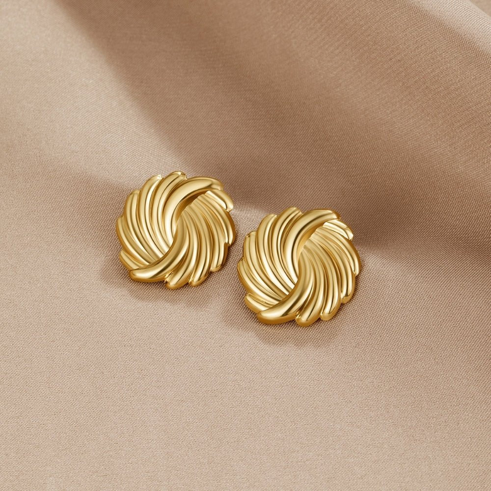 18K Gouden Spiral Oorbellen Hoofdafbeelding