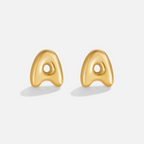Gouden Bubble Letter Oorbellen