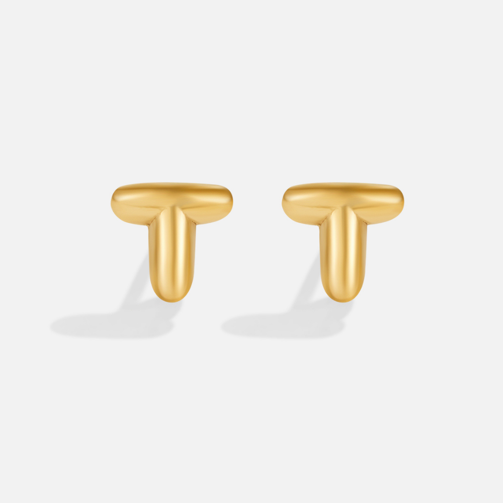 Gouden Bubble Letter Oorbellen