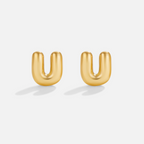 Gouden Bubble Letter Oorbellen