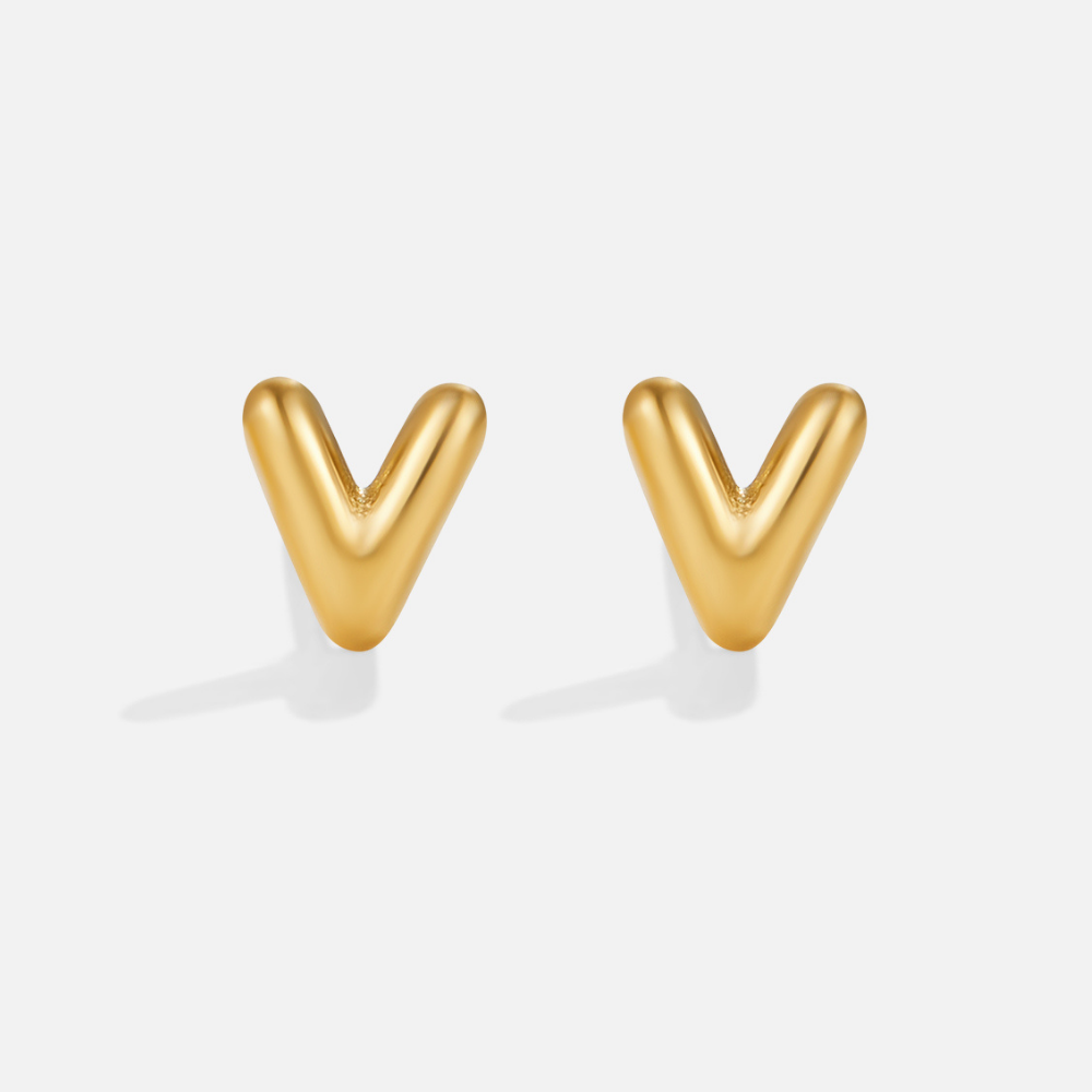 Gouden Bubble Letter Oorbellen