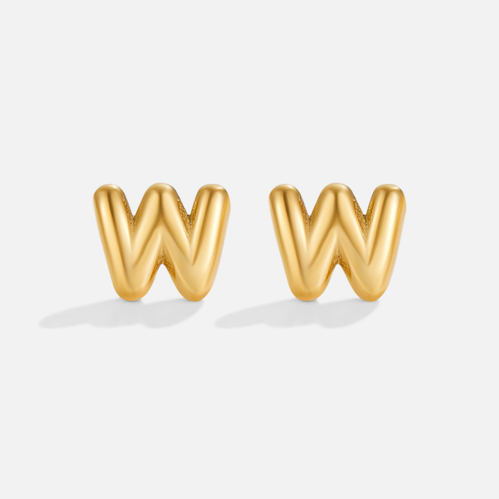 Gouden Bubble Letter Oorbellen