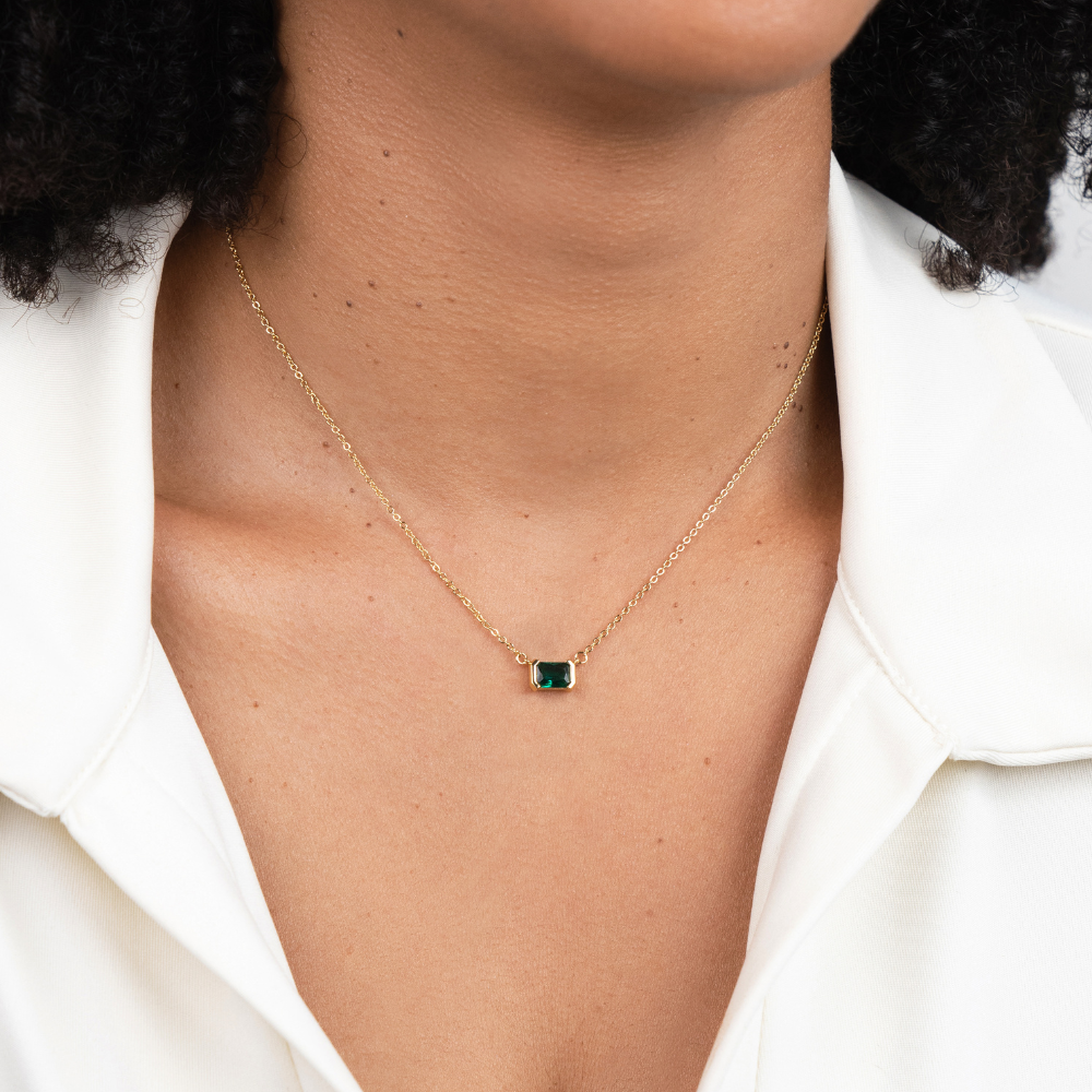 Monica Groene Emerald Ketting