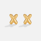Gouden Bubble Letter Oorbellen