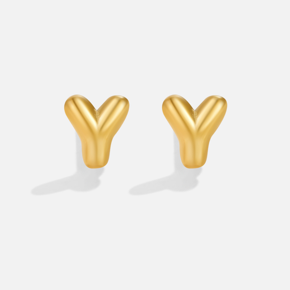 Gouden Bubble Letter Oorbellen