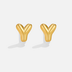 Gouden Bubble Letter Oorbellen