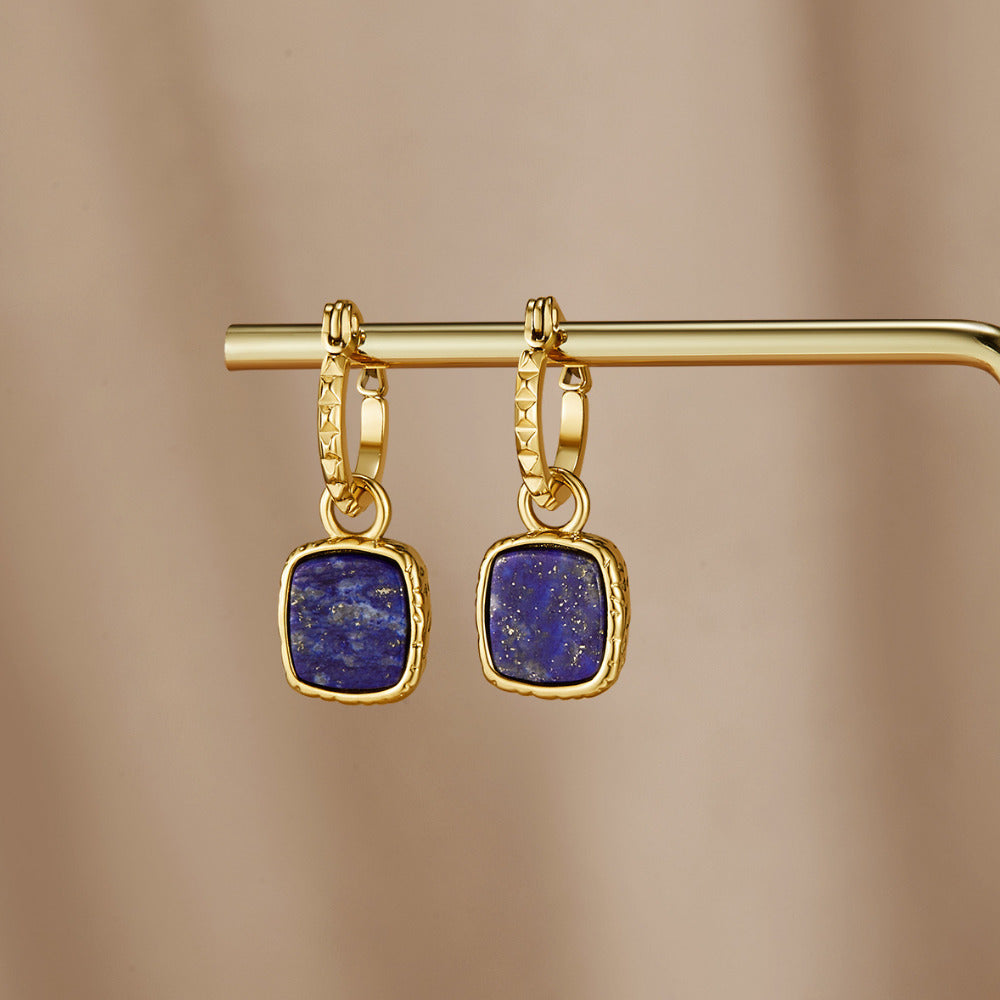 Astoria Blue Stone Ronde Oorbellen