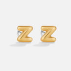 Gouden Bubble Letter Oorbellen
