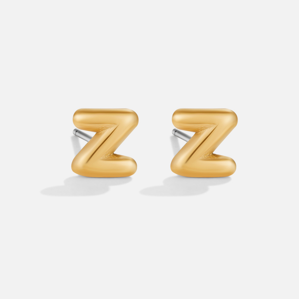 Gouden Bubble Letter Oorbellen