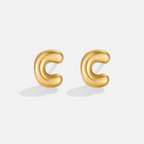 Gouden Bubble Letter Oorbellen