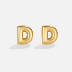 Gouden Bubble Letter Oorbellen