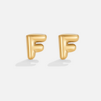 Gouden Bubble Letter Oorbellen