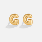 Gouden Bubble Letter Oorbellen