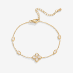 Gouden Four Leaf Clover Kristallen Armband