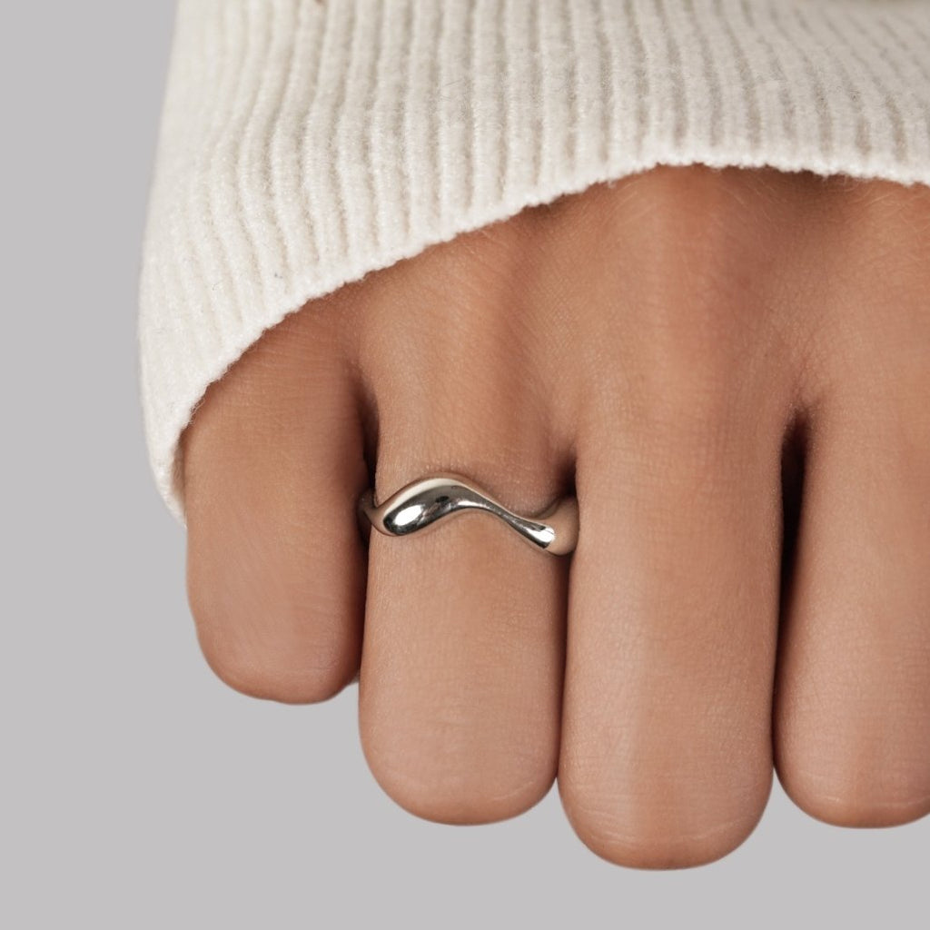Zilveren Wave Ring