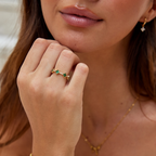 Gouden Four Leaf Clover Kristallen Ring