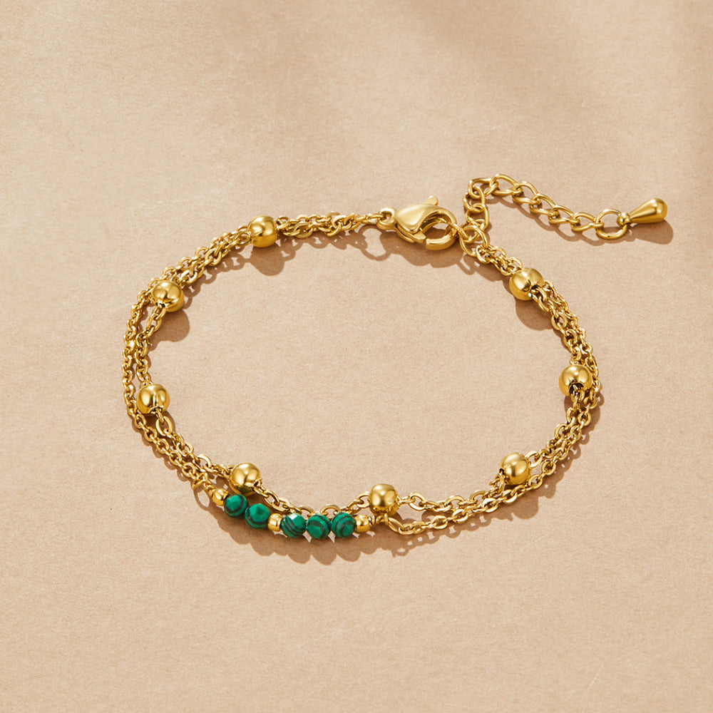 Alfa Green Malachite Bead Armband Hoofdafbeelding